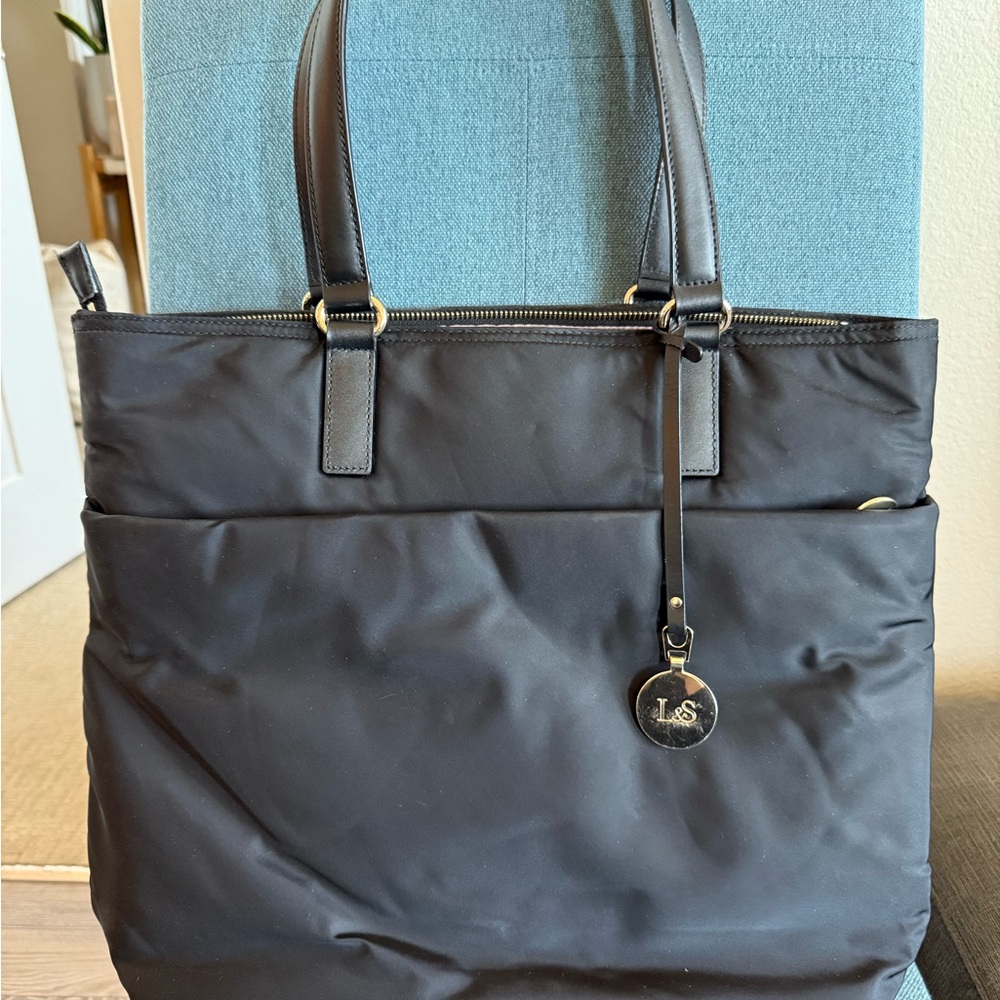 Lo & Sons Black Laptop Tote Bag